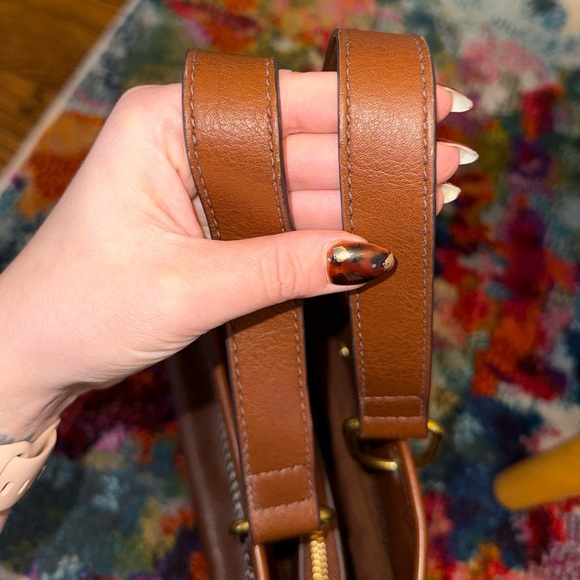 Fossil Lane Satchel Handbag - Brown, Black & White - Picture 7 of 11